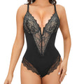 SAYFUT Lace Bodysuit Backless Shapewear for Women V-Neck Tummy Control Thong Body Shaper
